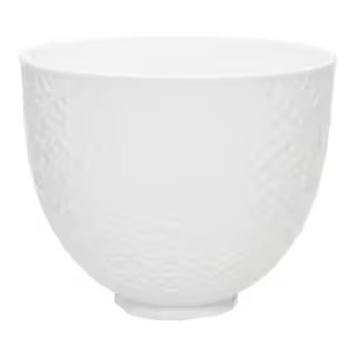 KitchenAid 5 Qt. White Mermaid Lace Textured Ceramic Bowl KSM2CB5TWM - The Home Depot | The Home Depot