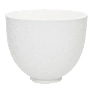 KitchenAid 5 Qt. White Mermaid Lace Textured Ceramic Bowl KSM2CB5TWM - The Home Depot | The Home Depot