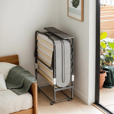 Balus Folding Bed With Mattress For Adults, Cot Size Rollaway Guest Bed With 5" Memory Foam Mattress & Solid Wood Slats, Twin Size Foldable Bed Fold A | Wayfair North America