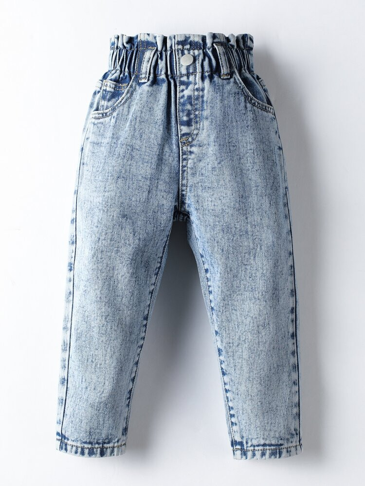 Toddler Girls Paperbag Waist Tapered Jeans | SHEIN