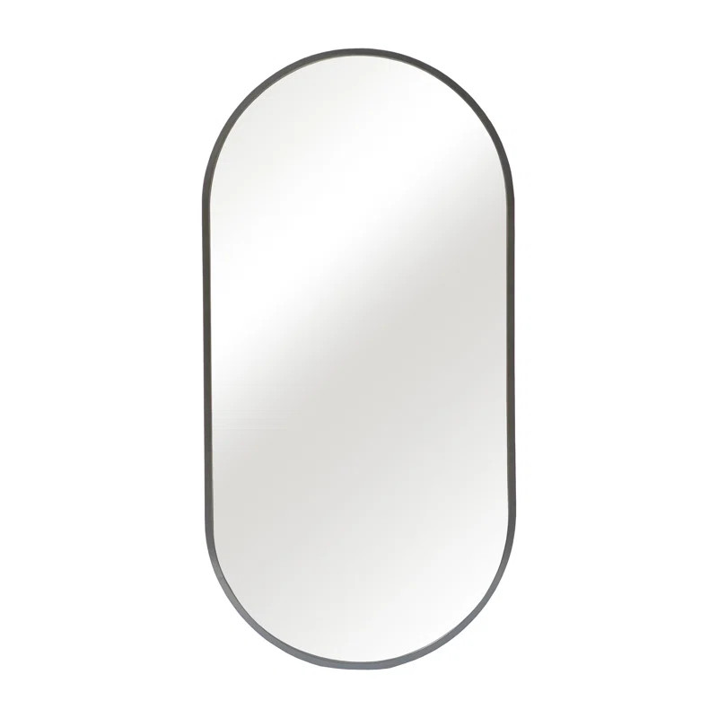 Ebern Designs Metal, Capsule Mirror, Black, Oval | Wayfair | Wayfair North America