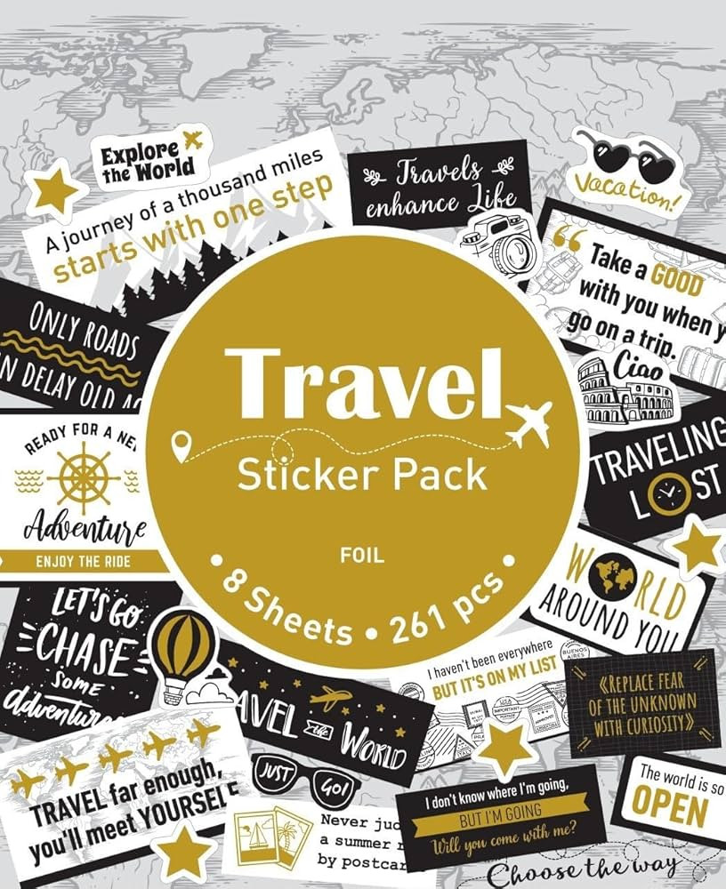 Elegant Blooms & Things Travel Sticker Book, 235 pcs, Black, Gold Foil, White, Journals, Albums, ... | Amazon (US)