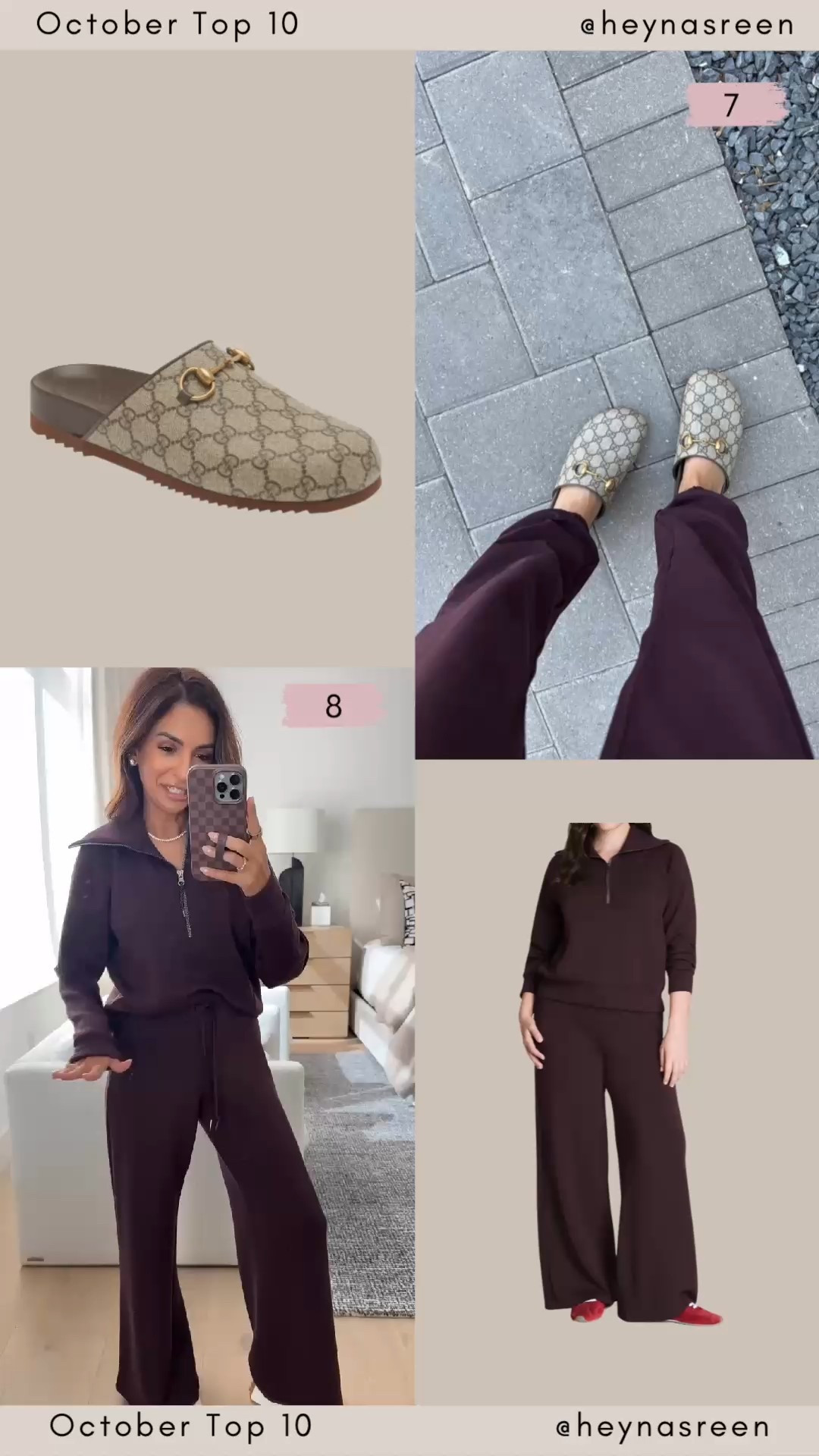 October Monthly Top 10: 
#7: You all loved these Gucci clogs! They are so trendy this fall. I wear my true size for reference.
#8: I’ll be wearing this lounge set nonstop this fall. Wearing XS in the top and XS Petite in the pants! 

#LTKSeasonal #LTKStyleTip #LTKActive