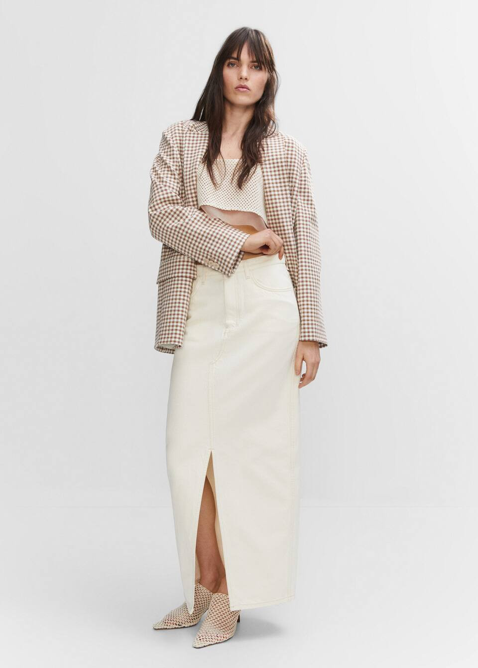 Slit denim skirt -  Women | Mango USA | MANGO (US)