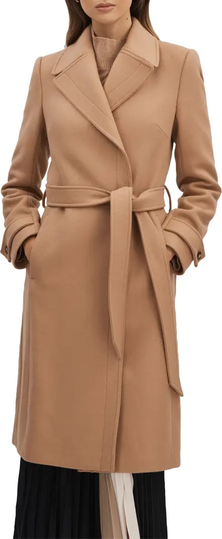 Reiss Tor Belted Wool Blend Coat | Nordstrom | Nordstrom