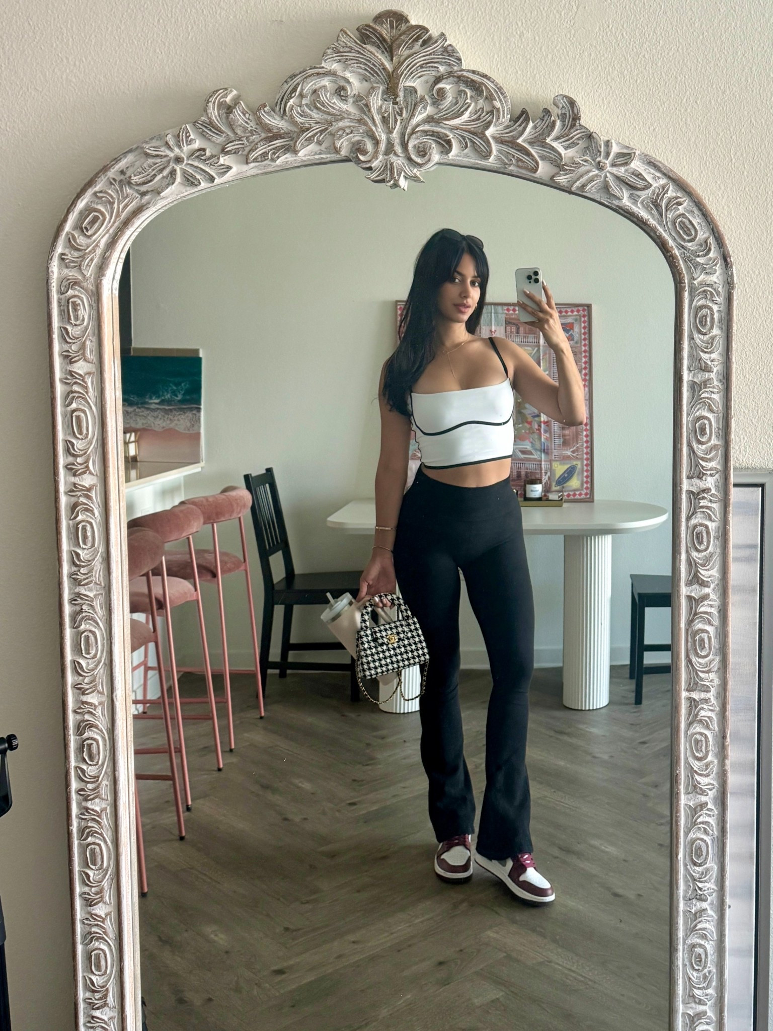 Channeling my inner Pilates princess with this black-and-white outfit you can never go wrong with air Jordans either. I’ve been living in these flared leggings and color block top from Alo yoga

#LTKSaleAlert #LTKActive #LTKItBag