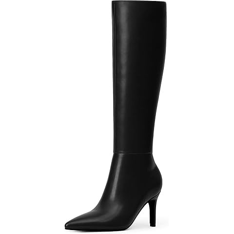 Knee High Boots Women Tall Boots Pointed Toe Kitten Heel Boots for Women Side Zipper Long Fall Bo... | Amazon (US)