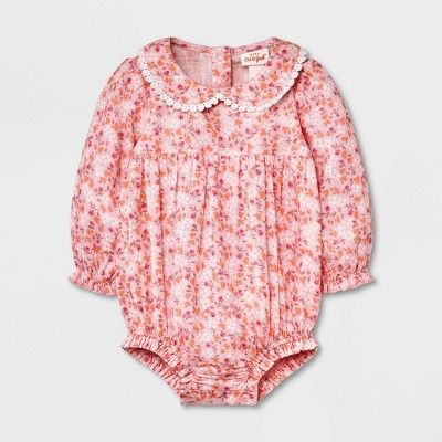Baby Girls' Floral Romper - Cat &Jack; Pink | Target