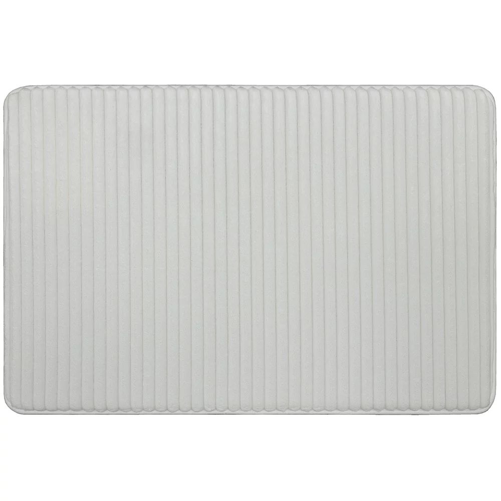 Mainstays Performance Ribbed Quick Dry Memory Foam Bath Mat, Artic White, 17" X 24" | Walmart (US)