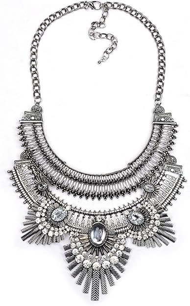 Bohemian Statement Necklace for Women Tribal Boho Pendant Jewelry | Amazon (US)