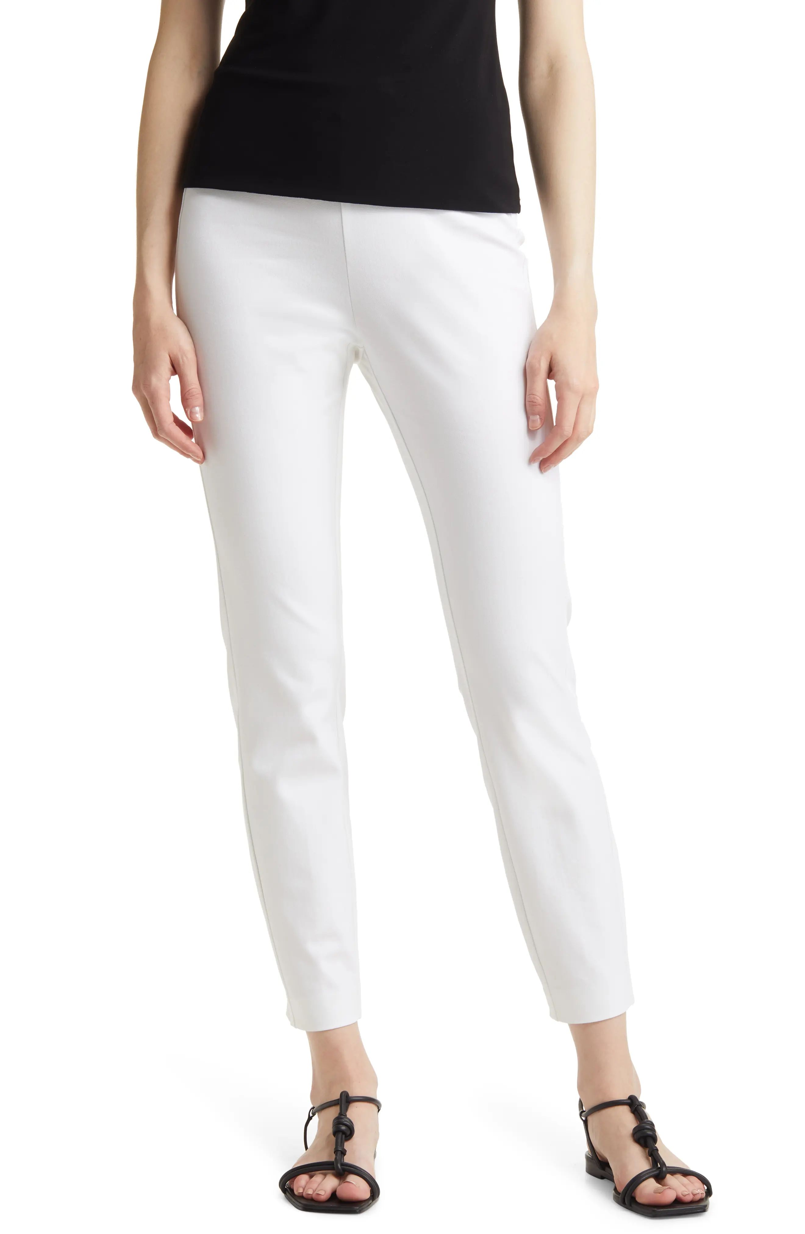 Nordstrom Everyday Skinny Fit Stretch Cotton Ankle Pants in White at Nordstrom, Size 18 | Nordstrom