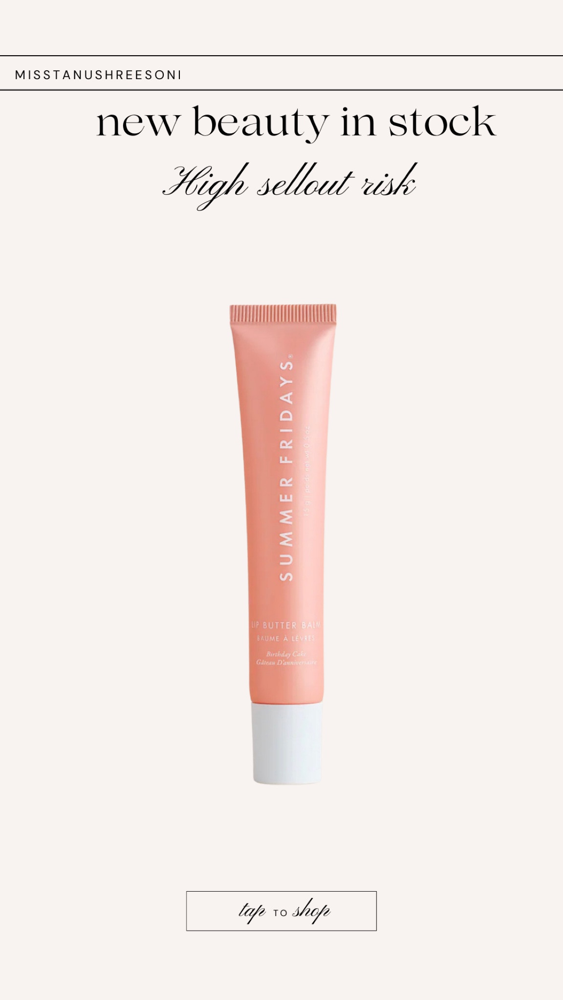 I love all my summer Fridays lip balms but especially excited about this one that’s a peach pink with sparkle and smells like birthday cake!! 🍰  already sold out on Sephora but in stock below 🩷

#LTKbeauty
