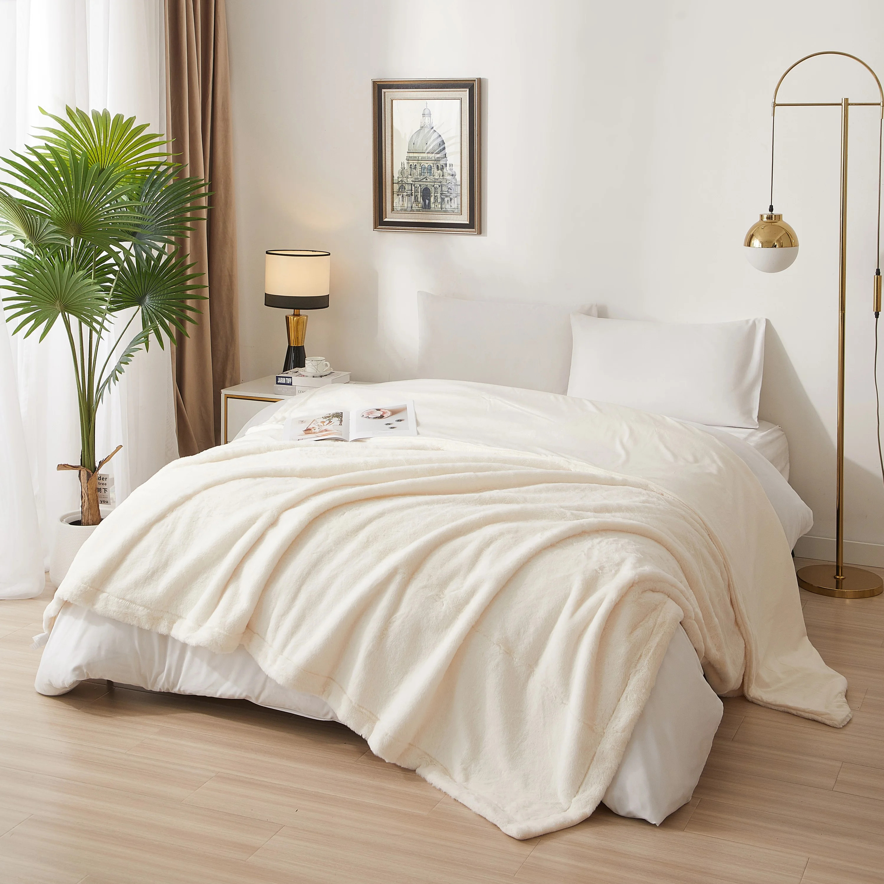Mainstays Faux Fur Super Soft luxury Blanket, King, Vanilla Dream | Walmart (US)