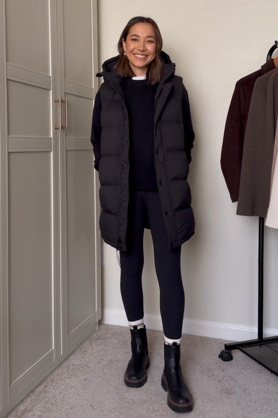 20-50% off everything at Aritzia, 10% off super puffs (rarely on sale)! 

Sale ends tonight 

Super puff vest 
Essential cashmere  sweater 
Leggings 
Sam Edelman lug sole waterproof boots - select colors are on sale  


Im 5’4” and wearing xs 

Winter outfit 

#LTKSaleAlert #LTKCyberWeek