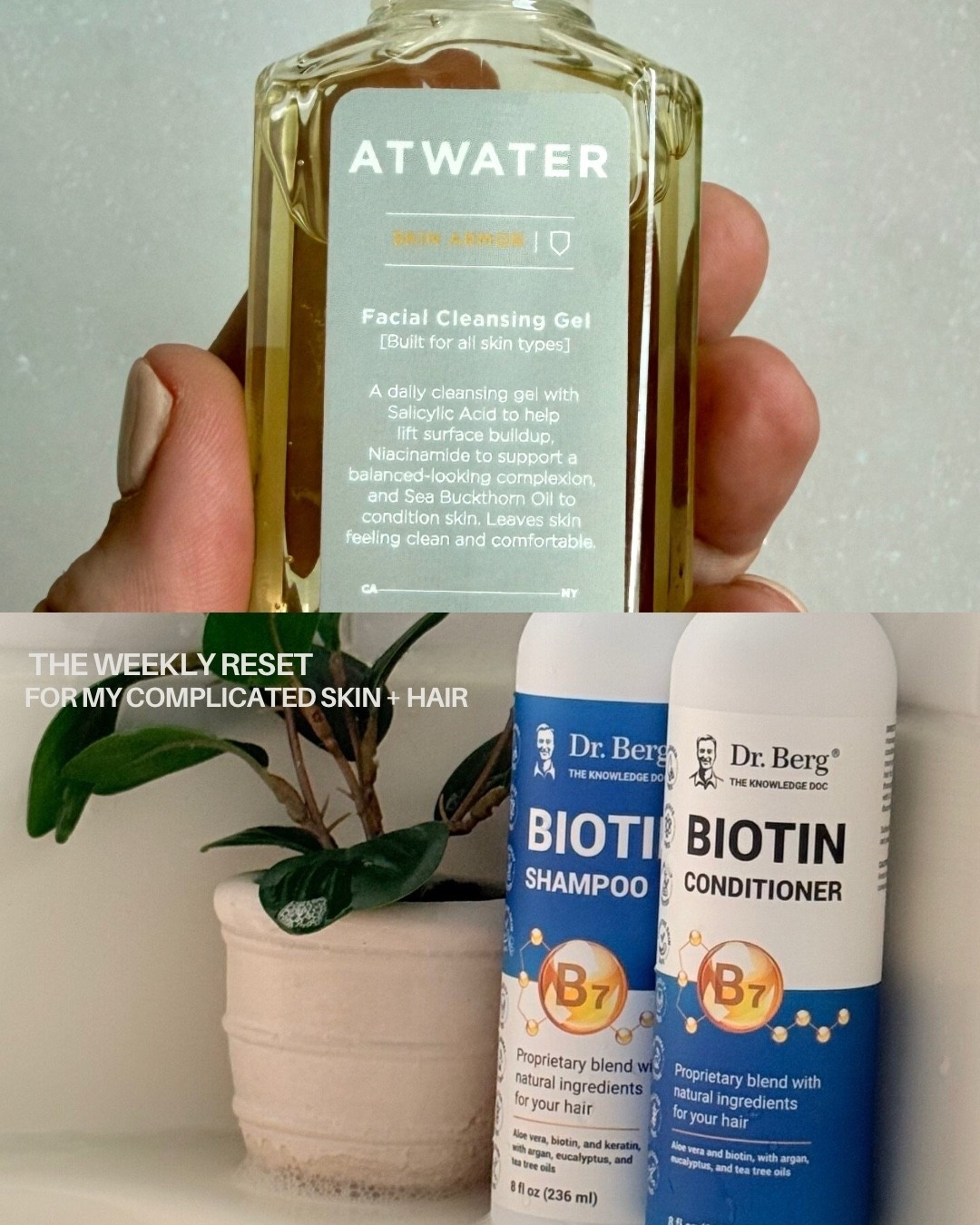 My weekly reset for complicated skin + hair 🛁

I have very fine, straight, oily hair, but it still needs nourishment. I use this biotin shampoo and conditioner about once a week for a deeper cleanse and conditioning treatment that leaves my hair feeling softer, smoother, and refreshed without making it part of my everyday routine.

My skin is equally complicated. Aging, combination, breakout-prone, uneven, and easily congested (all of the fun stuff 🙄) Now, this facial cleansing gel is actually marketed to men but after trying my husband’s, I ordered my own. It gives my skin the deeper cleanse it routinely needs without leaving it feeling dry.

These have become two of my favorite additions to a long bubble bath and weekly self-care reset 🫧 Linking both here ↓

#LTKselfcare #LTKOver40 #LTKBeauty