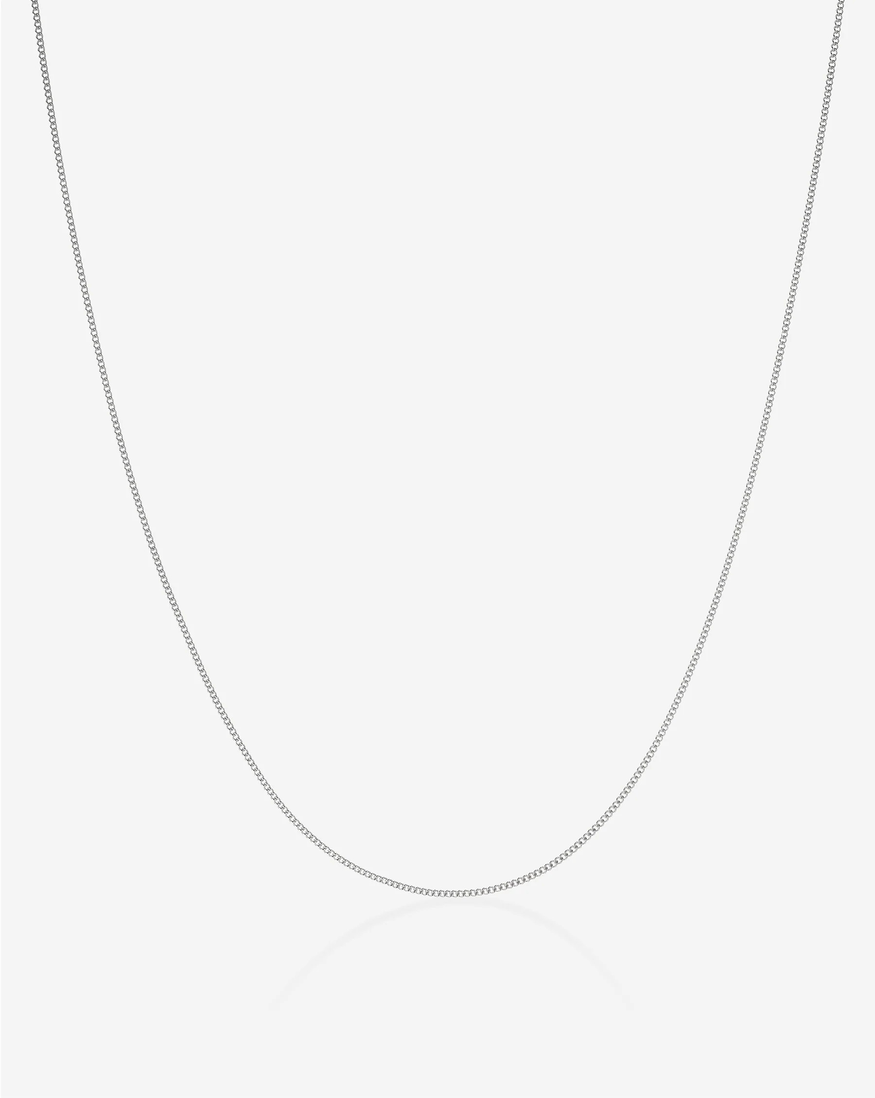 Diamond Cut Curb Chain Necklace - 14k White Gold / 16-18 | Ring Concierge