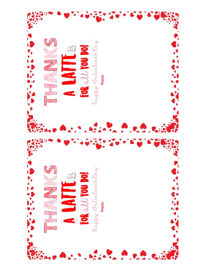 Thanks  A Latte Valentine's Card | Etsy (US)