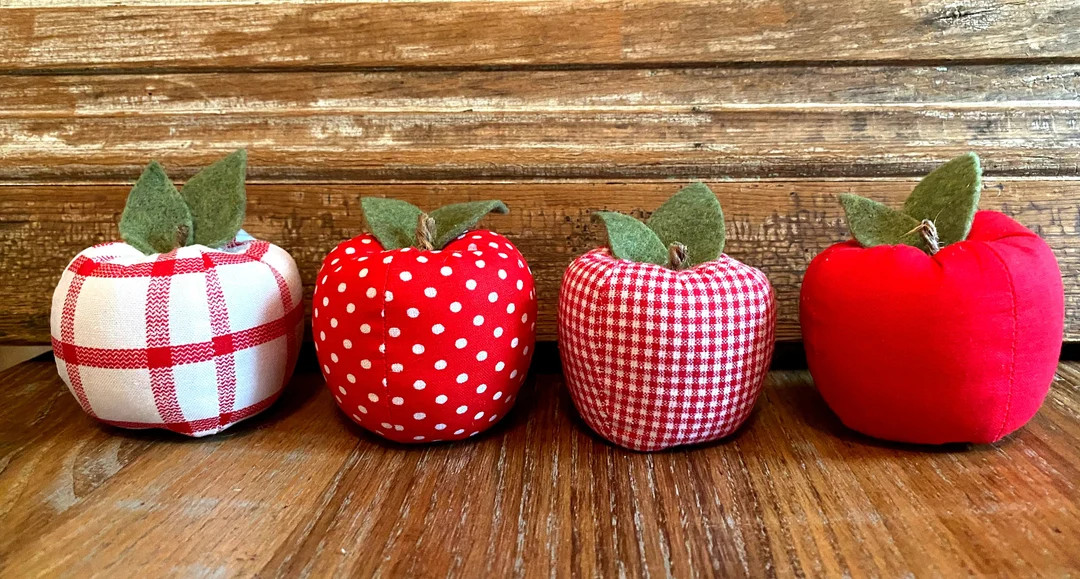 Apples,fabric Apples Bowl Fillers Year Round Home Decor - Etsy | Etsy (US)