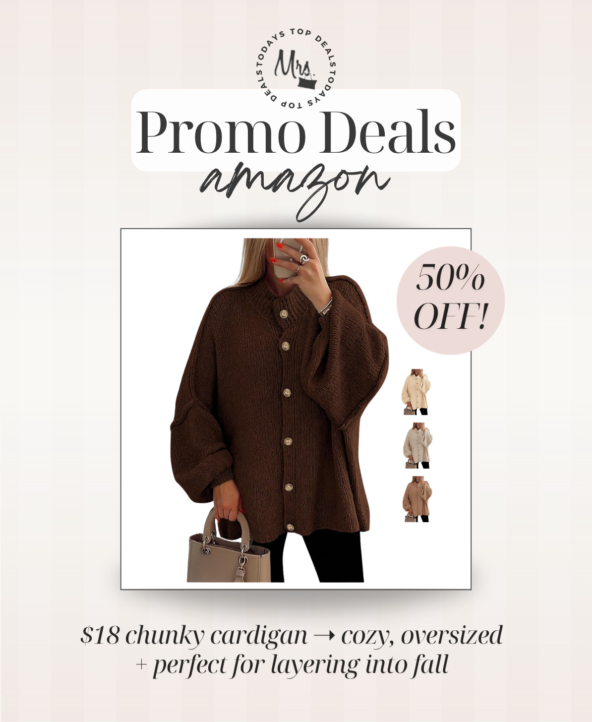 $18 chunky cardigan ➝ cozy, oversized + perfect for layering into fall 

 #LTKootd #LTKSeasonal #LTKSaleAlert