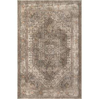 Carol Medallion Beige 5 ft. x 8 ft. Area Rug | The Home Depot