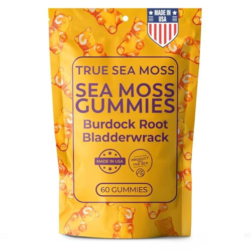 TrueSeaMoss Sea Moss Gummies for Adults & Kids - Magnesium, Burdock Root & Bladderwrack – Supports Immune, Boost Energy, Skin & Hair Health, Detox - 60 Vegan Gummies | Amazon (US)