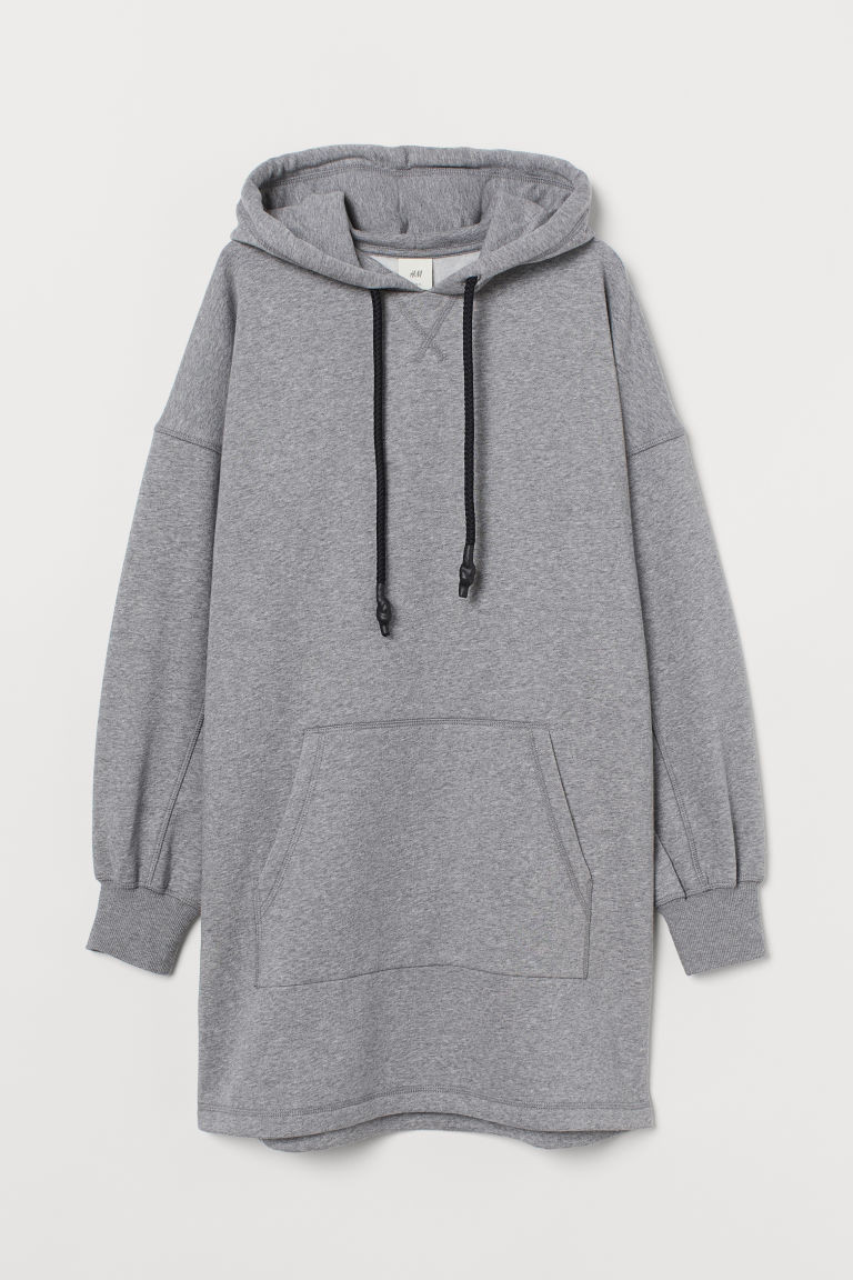 H & M - Hooded Sweatshirt Dress - Gray | H&M (US + CA)