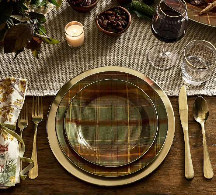 Woodrow Plaid Stoneware Salad Plates - Set of 4 | Pottery Barn (US)