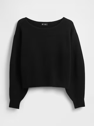 CashSoft Stretch Lantern-Sleeve Crop Sweater | Gap (US)