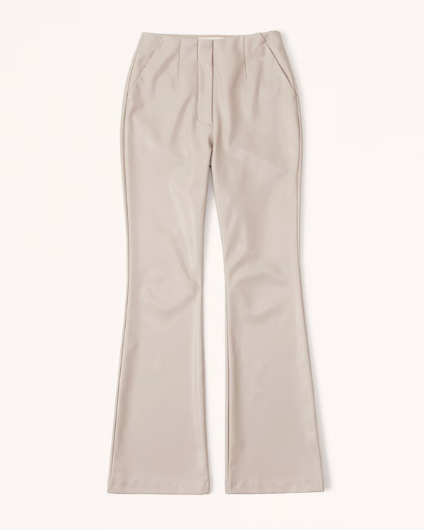 Curve Love Vegan Leather Slim Flare Pant | Abercrombie & Fitch (US)