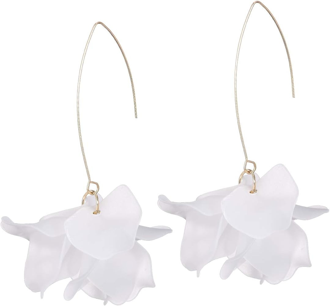 Colorful Flower Hoop Earrings, Floral Drop Dangle Statement Earrings for Women KELMALL COLLECTION | Amazon (US)