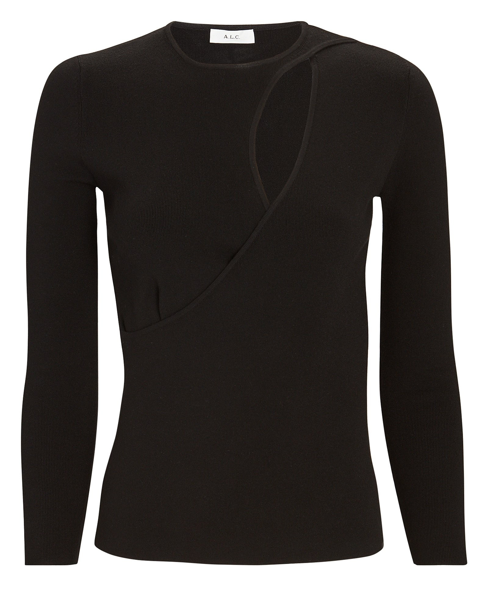A.L.C. Priya Cut-Out Knit Top, Black P | INTERMIX