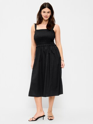 Fit & Flare Smocked-Bodice Midi Dress | Old Navy (US)