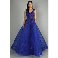 Cobalt Blue Gown With Embroidery Prom, Evening Dress, Wedding Party, Zari, Embroidery, Handcrafted, Bridesmaid, Bridal | Etsy (US)