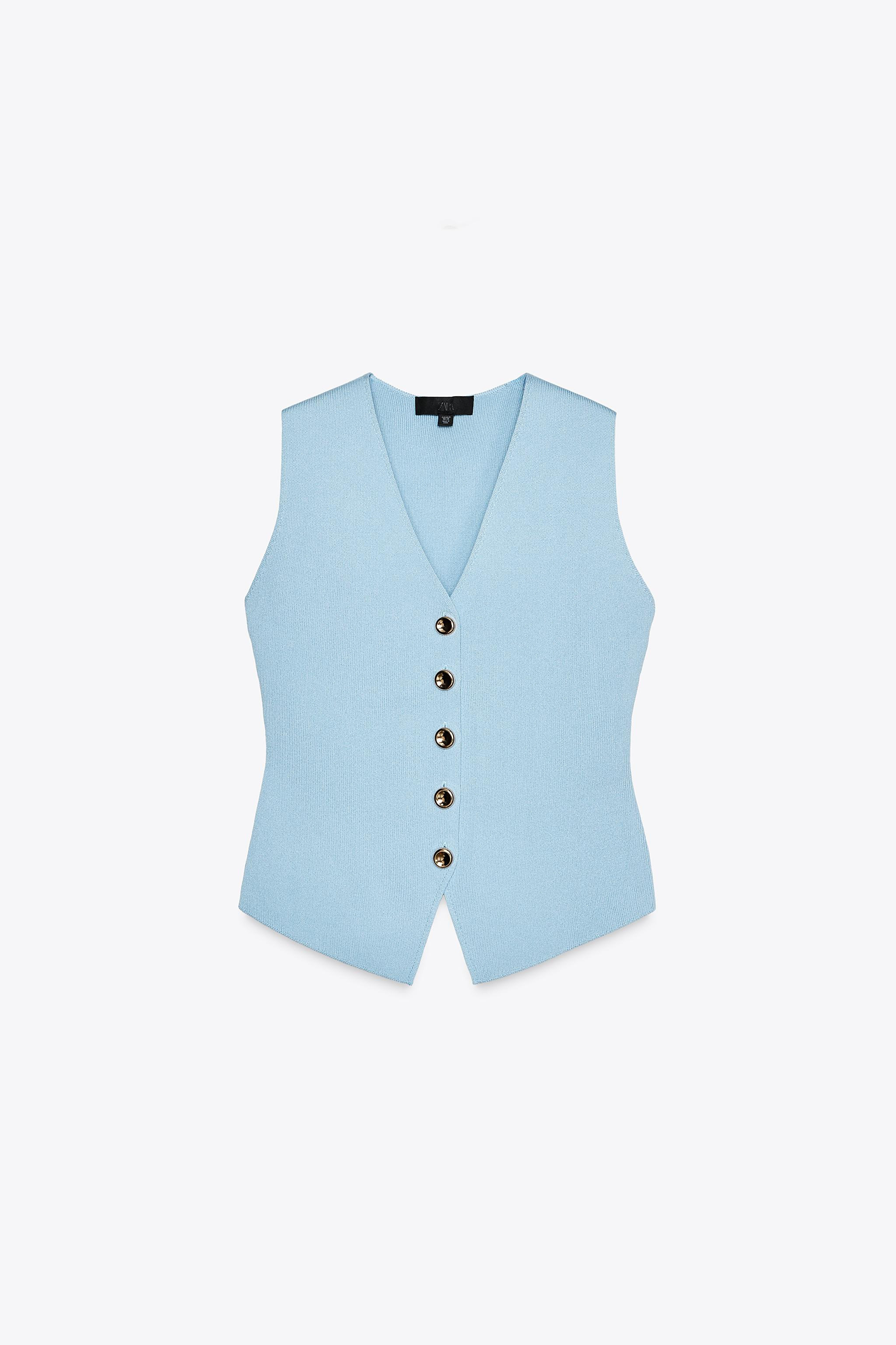 PLAIN KNIT WAISTCOAT TOP | Zara US