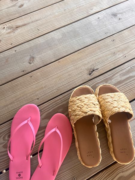 Wore these target shoes - both on sale, all weekend at the beach! Love both pairs! Pink on sale for $9.09, slides for $20.99! 

#LTKSaleAlert #LTKSeasonal #LTKFindsUnder50