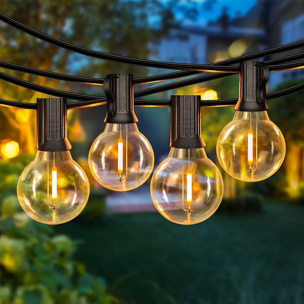 50FT LED G40 Globe String Lights, Shatterproof Outdoor Patio String Lights with 50+2 Dimmable Edi... | Amazon (US)
