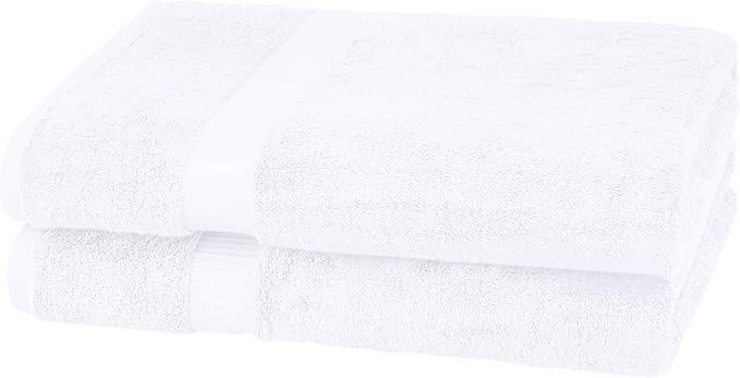Amazon Brand – Pinzon Organic Cotton Bath Sheet Towel, Set of 2, White | Amazon (US)