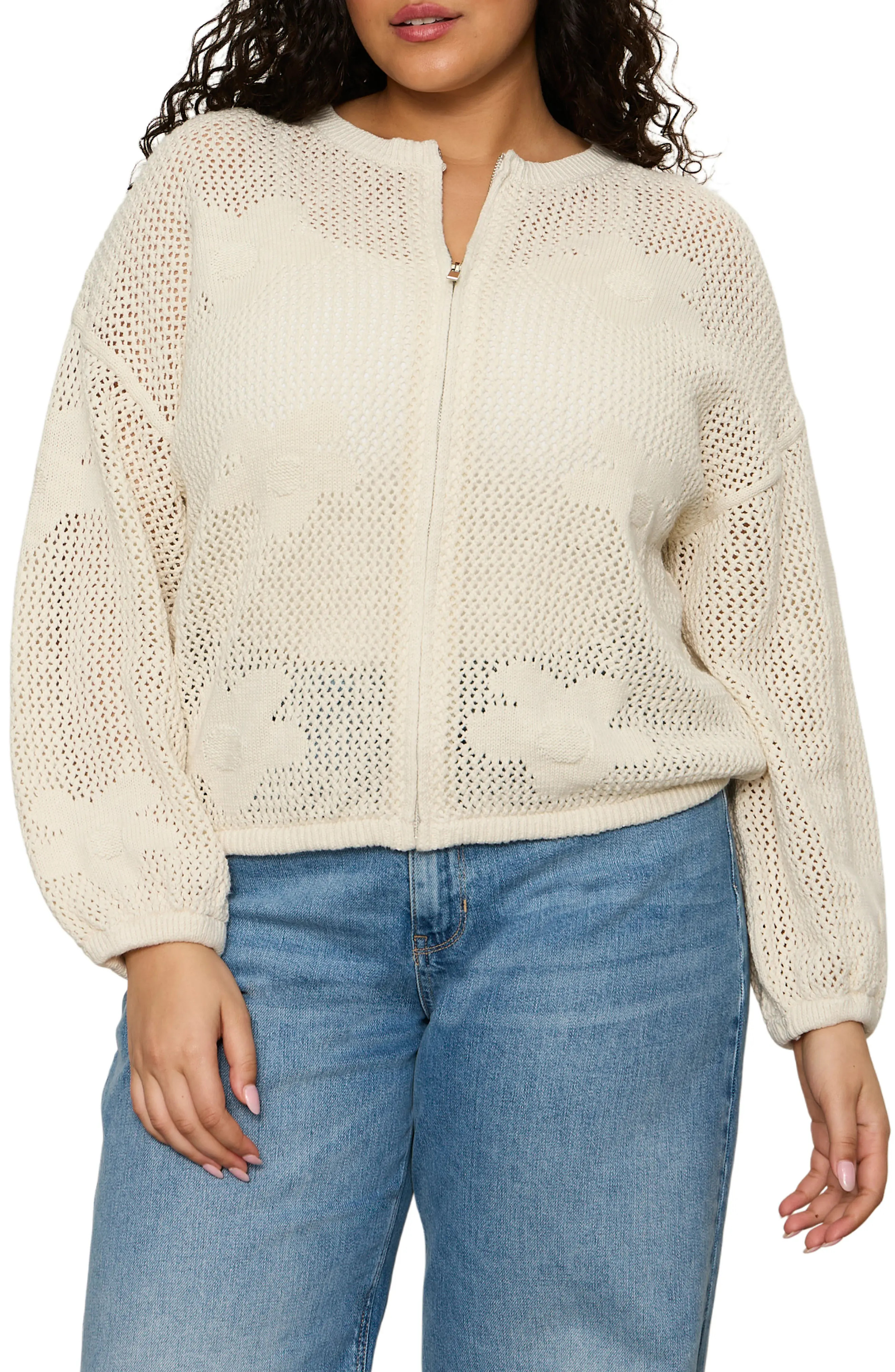 Daily Escape Front Zip Knit Sweater (Women) | Nordstrom | Nordstrom