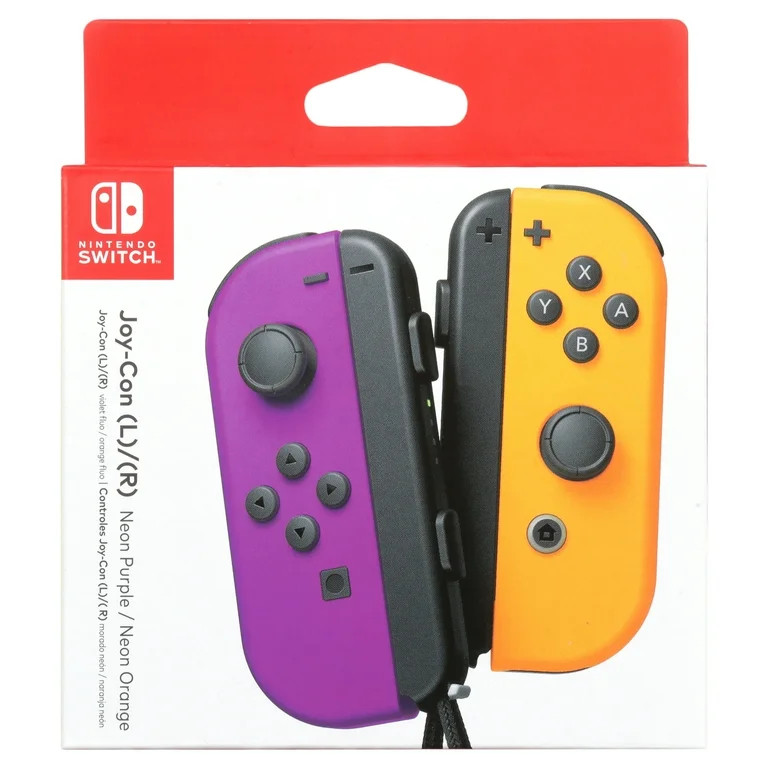 Nintendo Switch Joy-Con Pair, Neon Purple and Neon Orange | Walmart (US)