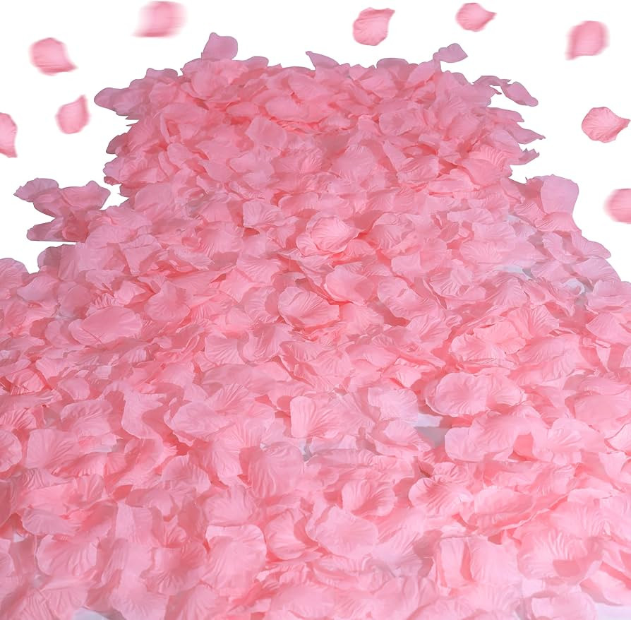 1500PCS Pink Rose Petals Silk Rose Petals for Romantic Night for Her Set Valentine's Day,Wedding,... | Amazon (US)
