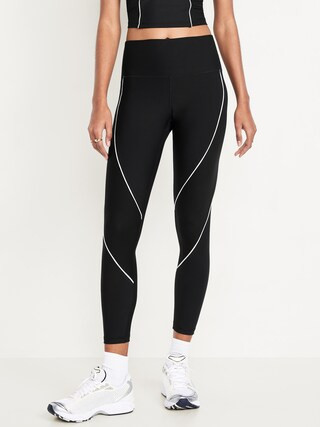 High-Waisted PowerSoft Rib Mix 7/8 Leggings | Old Navy (US)