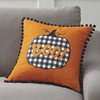 BOO Pumpkin Reversible Pillow | Grandin Road | Grandin Road