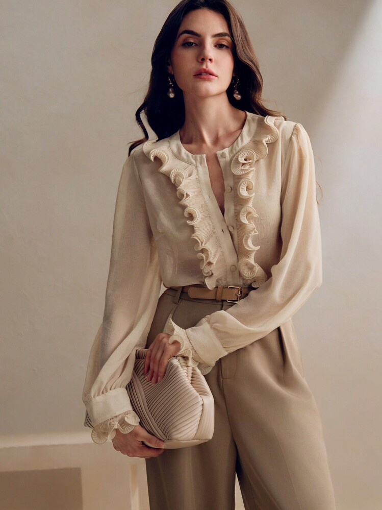 $25.00
$42.19
-41%
Pay now, in 4 payments of $6.25, or pay over time with monthly financing.

Extra Savings $3.59 Off

Save $1.25 off this item after joining.
Anewsta Women's Round Neck Ruffle Sleeve Elegant Modern Blouse, Suitable For Valentine's Day, Vacation, New Year's
4.90
(44)
Color: Apricot


Size
US
4 (S)
6 (M)
8/10 (L)
12 (XL)
Curve
Size Guide
True to Size
Not your size? Tell me your size
 | SHEIN