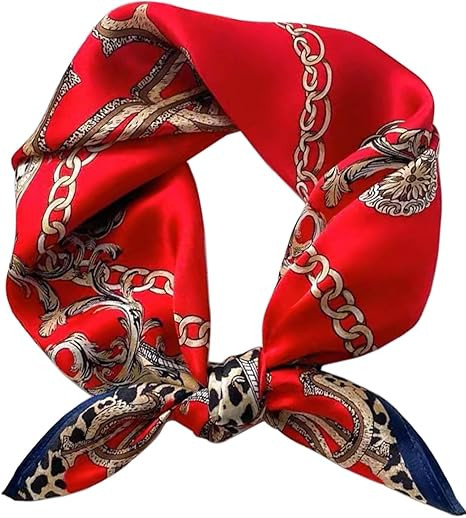kcctoo 27.5" Mulberry Silk Feeling Head Scarf Women's Fashion Square Neck Satin Scarfs for Bag Ha... | Amazon (US)