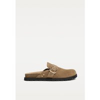 Split suede clogs with buckle - Women's Sandals | Stradivarius United Kingdom | Stradivarius (UK)