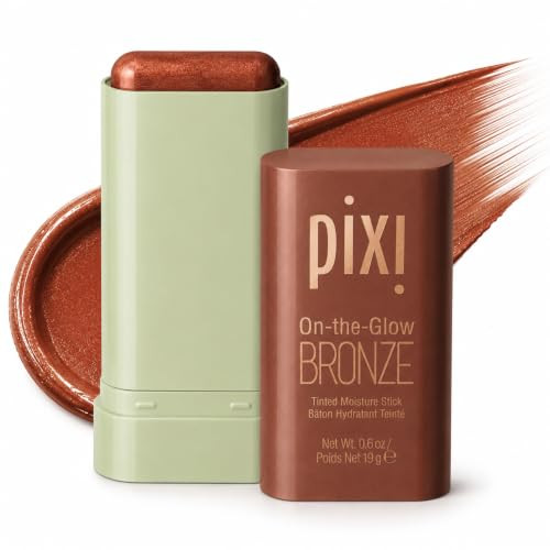 Pixi On-the-Glow Bronze - BeachGlow, Hydrating Tinted Moisture Bronzer Stick with Ginseng, Aloe Vera & Fruit Extracts, For Cheeks & Lips, 19g / 0.6oz, Paraben-Free | Amazon (US)