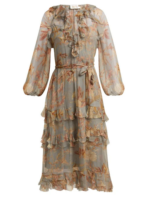 Unbridled Cascade floral-print silk dress | Zimmermann | Matches (UK)