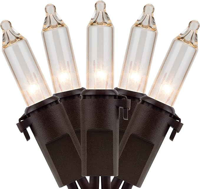 YULETIME Clear Christmas Lights with Brown Wire, 66 Feet 200 Count UL Certified String Lights, Pa... | Amazon (US)