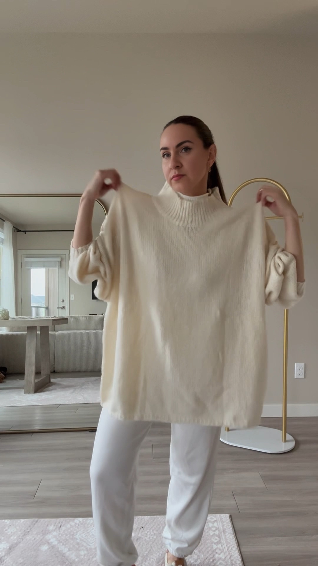 Viral sweater 🤌🏻I’m 5’7 wearing large.  Will size down to small... these come already oversized. 

#LTKStyleTip #LTKWatchNow #LTKSeasonal