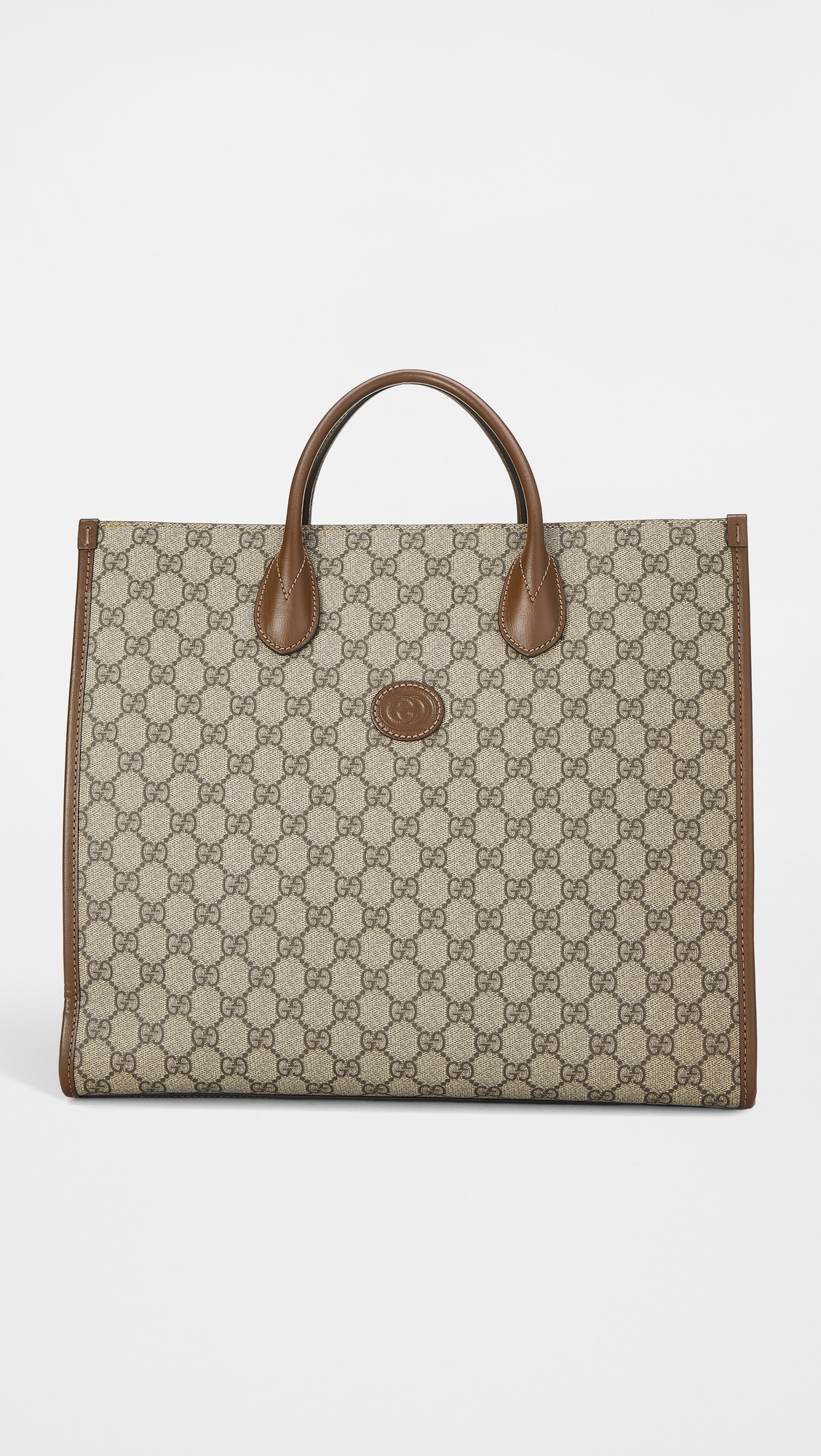 Gucci Brown Coated Canvas Interlocking GG Medium Tote | Shopbop